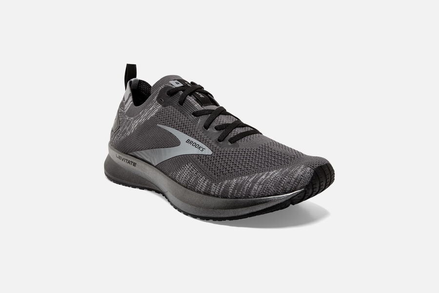 Brooks Running Shoes - Levitate 4 Road Mens - Black/Grey - OKM-207681